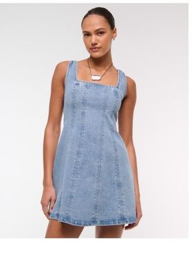 Abercrombie & Fitch Mila Denim Mini Dress - Medium Wash